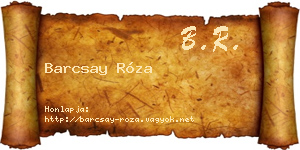 Barcsay Róza névjegykártya